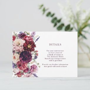 Autumn Flower Dahlia Bunch Details Enclosure Card