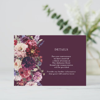 Autumn Flower Dahlia Bunch Details Enclosure Card