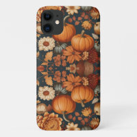 Autumn Flower Fall Pumpkins Halloween Gift