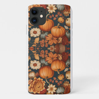 Autumn Flower Fall Pumpkins Halloween Gift iPhone 11 Case
