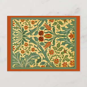 Autumn Flower, famous pattern by William Morris Postcard