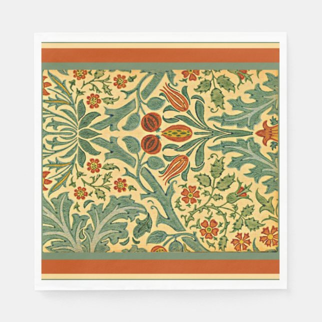 Autumn Flower, famous William Morris pattern, Napkin (Front)
