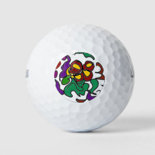 Autumn flower golf balls