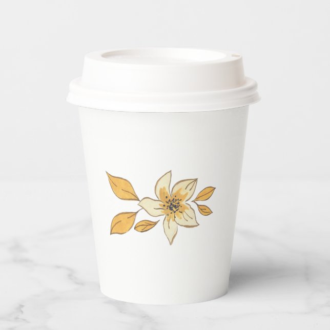 Autumn flower paper cups (Front)
