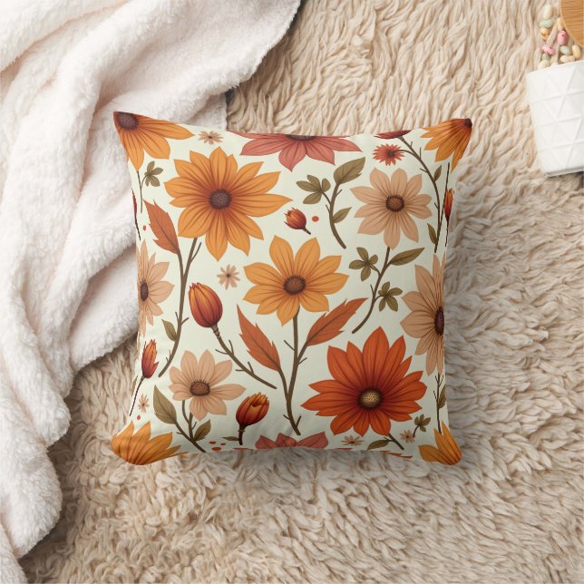 Autumn flower pillow cushion (Blanket)