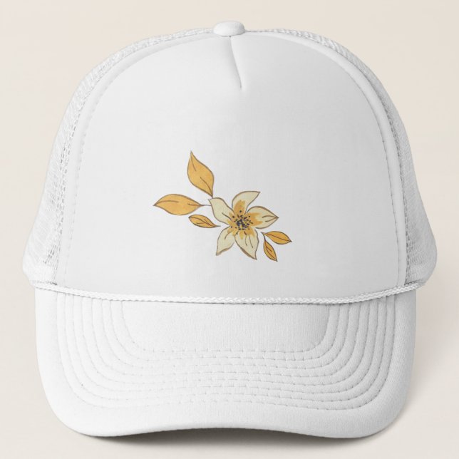 Autumn flower trucker hat (Front)