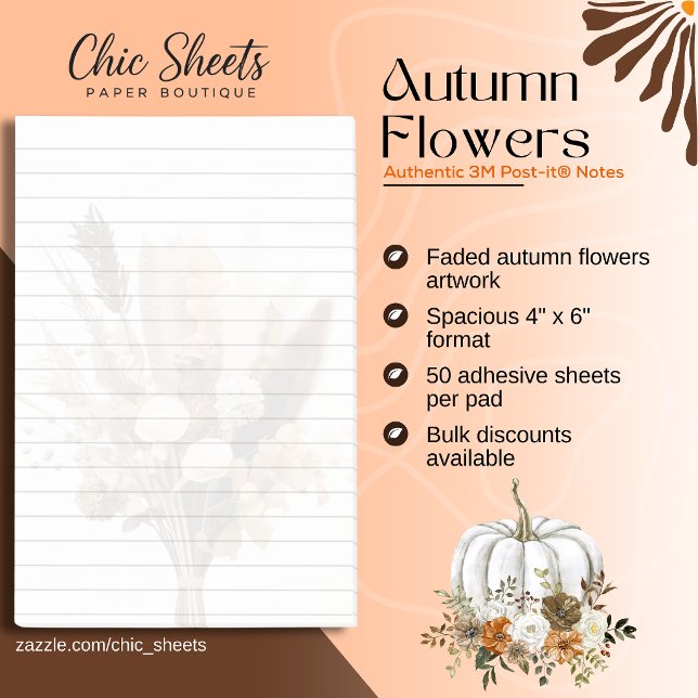 Autumn Flowers 3M Post-it® Notes (Creator Uploaded)