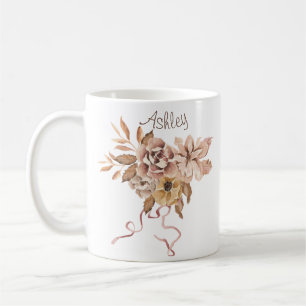 Autumn Flowers and Leaves Coffee Mug
