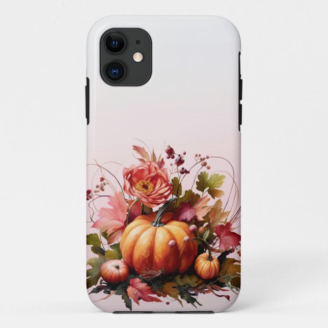 Autumn Flowers and Pumpkins iPhone case (Back)