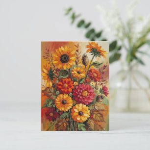 Autumn Flowers, Autumn Colours, Postcard