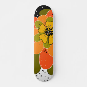 Autumn flowers, autumn, flower, illustration skateboard