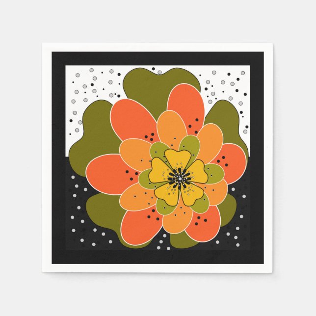 Autumn flowers, autumn, flower, illustration throw napkin (Front)