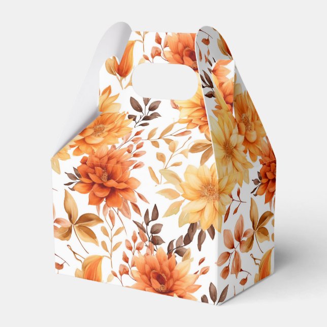 Autumn Flowers Favor Gift Box (Front Side)
