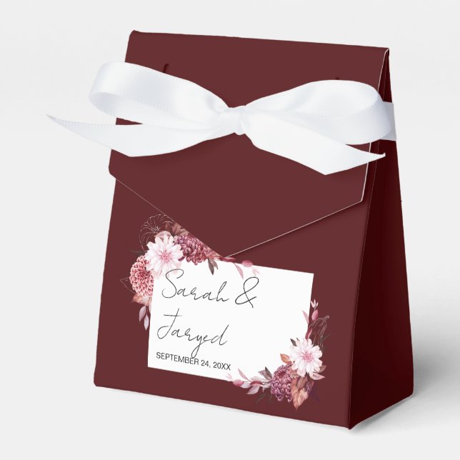 Autumn Flowers Frame Favour Box (Front Side)