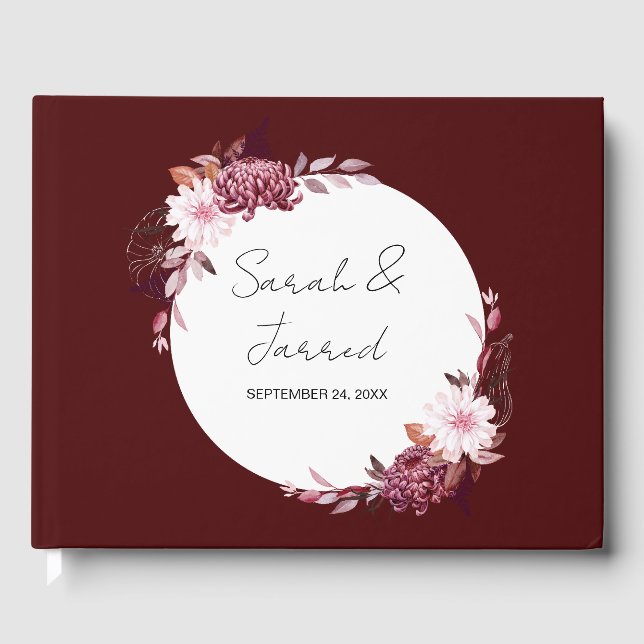 Autumn Flowers Frame Guest Book (Front)