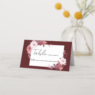 Autumn Flowers Frame Place Card