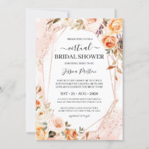 Autumn Flowers Geometric Virtual Bridal Shower