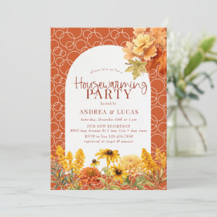 Autumn Flowers    Housewarming  Invitation