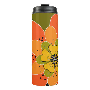 Autumn flowers  illustration thermal tumbler