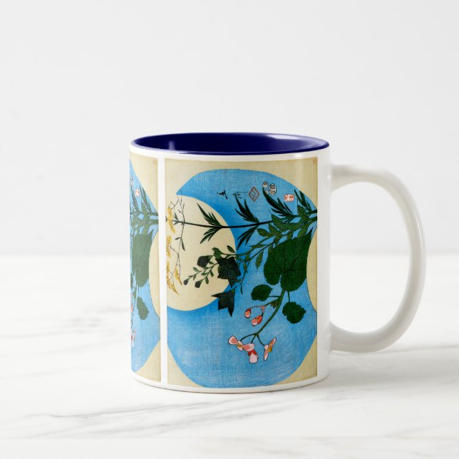 Autumn Flowers in front of the Full Moon Two-Tone Coffee Mug (Right)