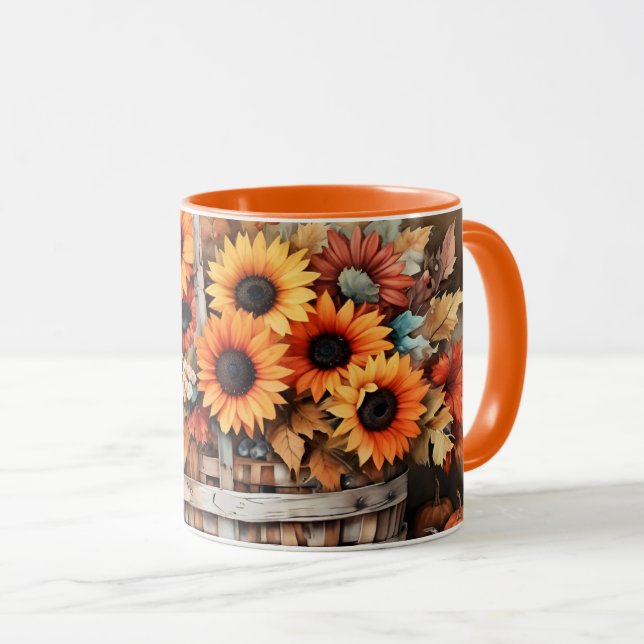 Autumn Flowers Mug (Front Right)