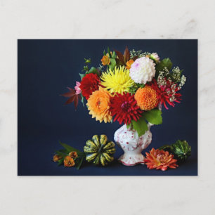 Autumn flowers postcard