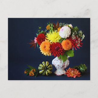 Autumn flowers postcard