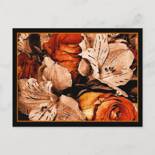 Autumn flowers postcard