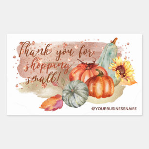 Autumn Flowers & Pumpkins  Rectangular Sticker