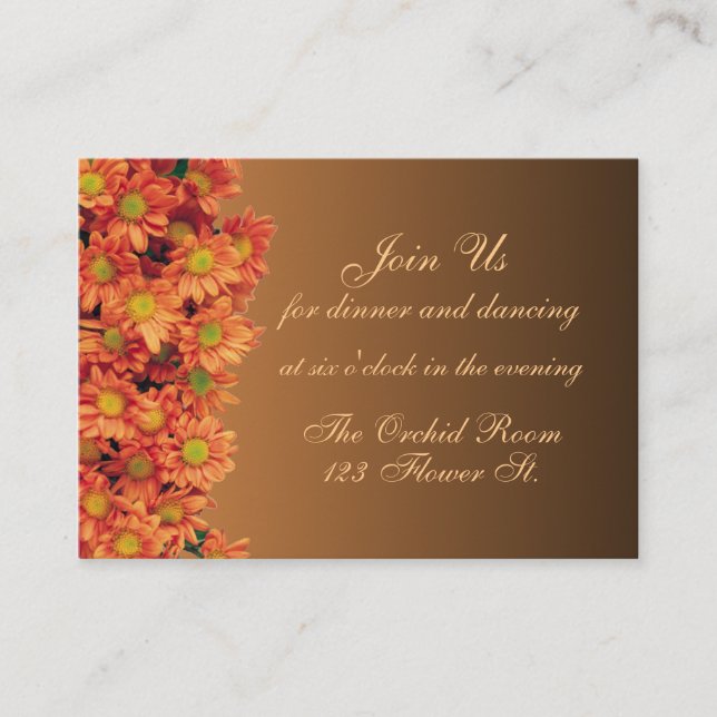 Autumn Flowers Reception Cards (Front)