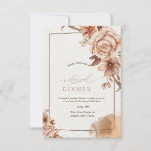 Autumn Flowers Rehearsal Dinner Invitation
