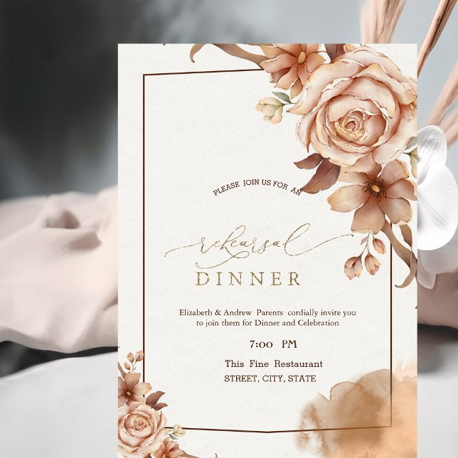 Autumn Flowers Rehearsal Dinner Invitation (Creator Uploaded)