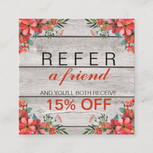 Autumn flowers rustic referral card