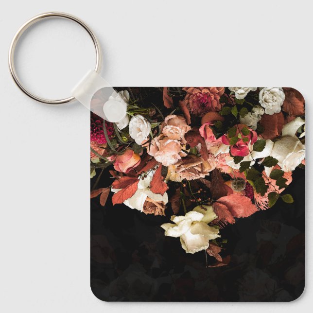 Autumn Flowers Stylised Print Keychain (Front)