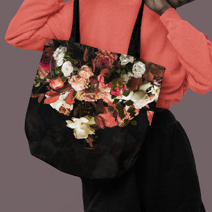 Autumn Flowers Stylized Print Tote Bag