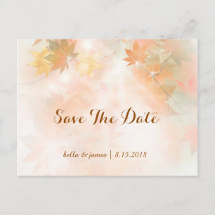 Autumn Fog Tree Fall Wedding Save The Date Cards