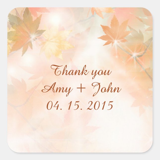 Autumn fog wedding sticker tags autm3 (Front)
