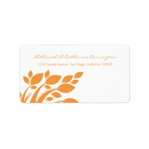Autumn Foliage Address Labels, Orange Label