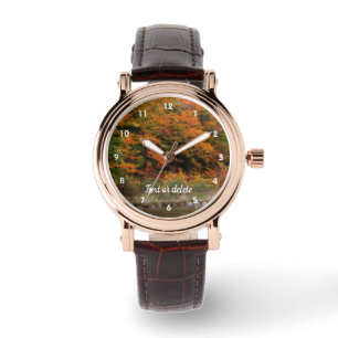 Autumn Foliage Along River Orton Personalised  Watch