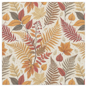 Autumn Foliage and Berries – Warm Earthy Tones Fabric