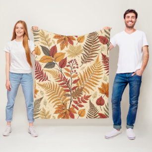 Autumn Foliage and Berries – Warm Earthy Tones Fleece Blanket