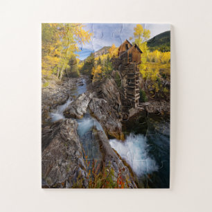 Autumn Foliage at Crystal Mill in Colorado Rockies Jigsaw Puzzle