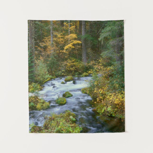 Autumn foliage & Douglas Fir Border Roaring River Tapestry (Front)