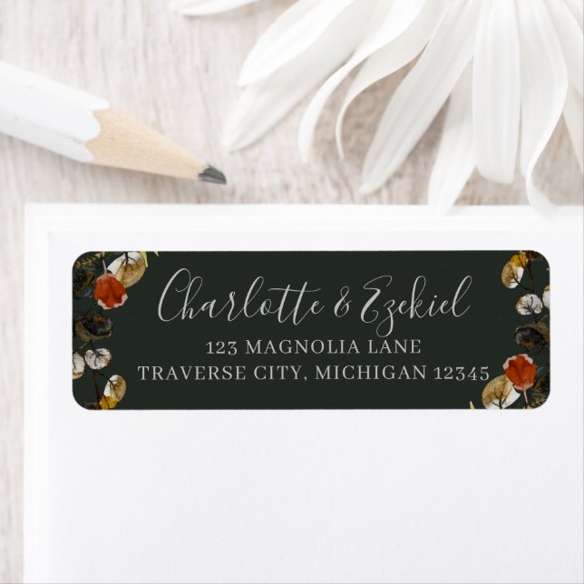 Autumn Foliage Dried Greenery Wedding Address (Insitu)