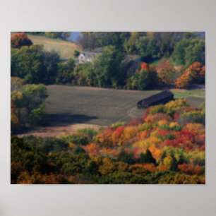 Autumn Foliage Fields Barn Nature Orton Art Poster