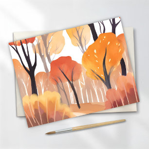 Autumn Foliage Forest   Fall Orange Red Leaves Postcard