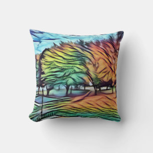 Autumn foliage in the park cushion