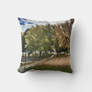 Autumn foliage in the park cushion