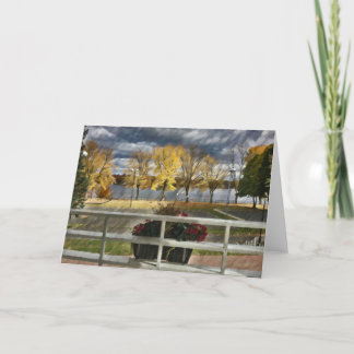 Autumn foliage in the park thank you card
