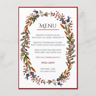 Autumn Foliage Menu Card